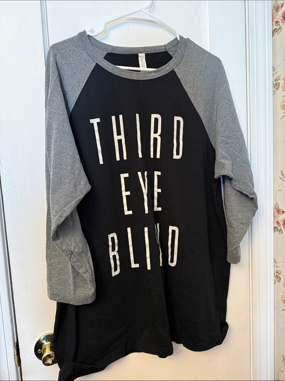 🎶 Men’s 3EB Black & Gray Raglan Top with 'Third Eye Blind' Graphic Sz 2XL